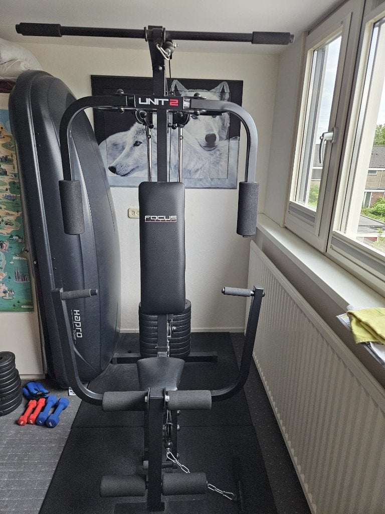 Focus Fitness Unit 2 Krachtstation, Sport en Fitness, Fitnessapparatuur, Zo goed als nieuw, Krachtstation, Armen, Benen, Borst