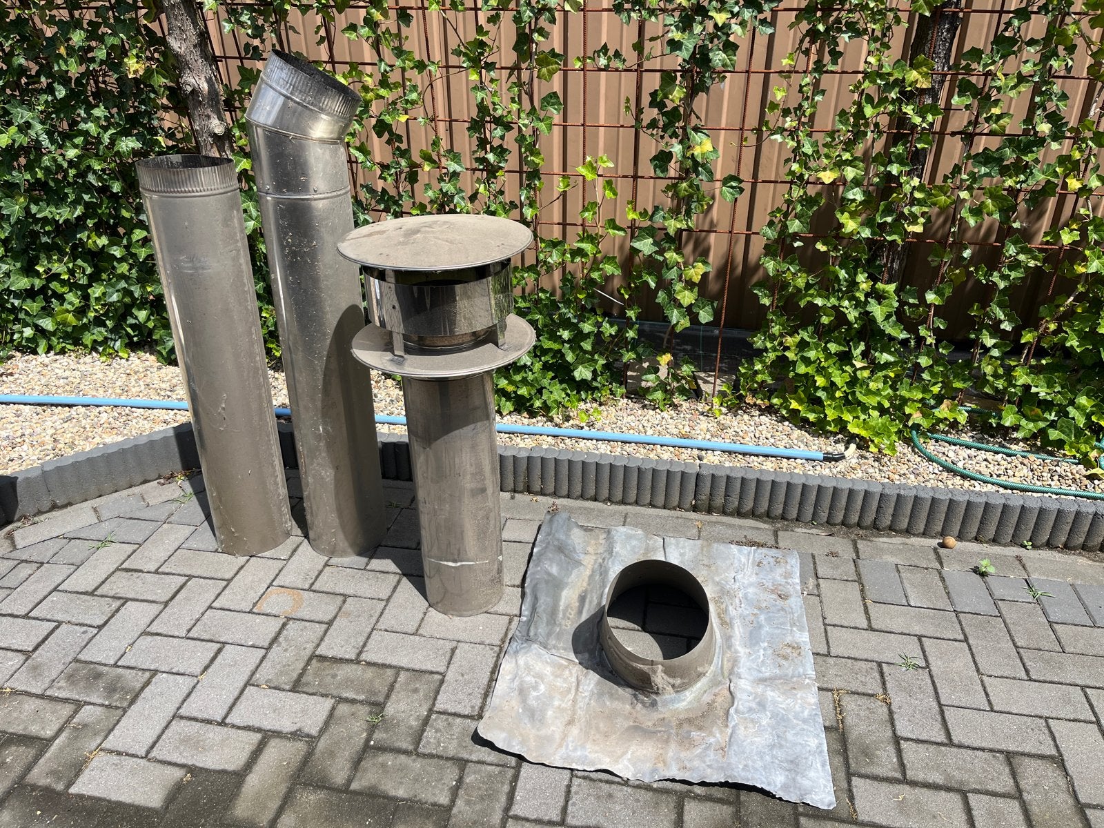 RVS rookkanaal / schoorsteenpijp set, Ophalen, Gebruikt, Afzuiger