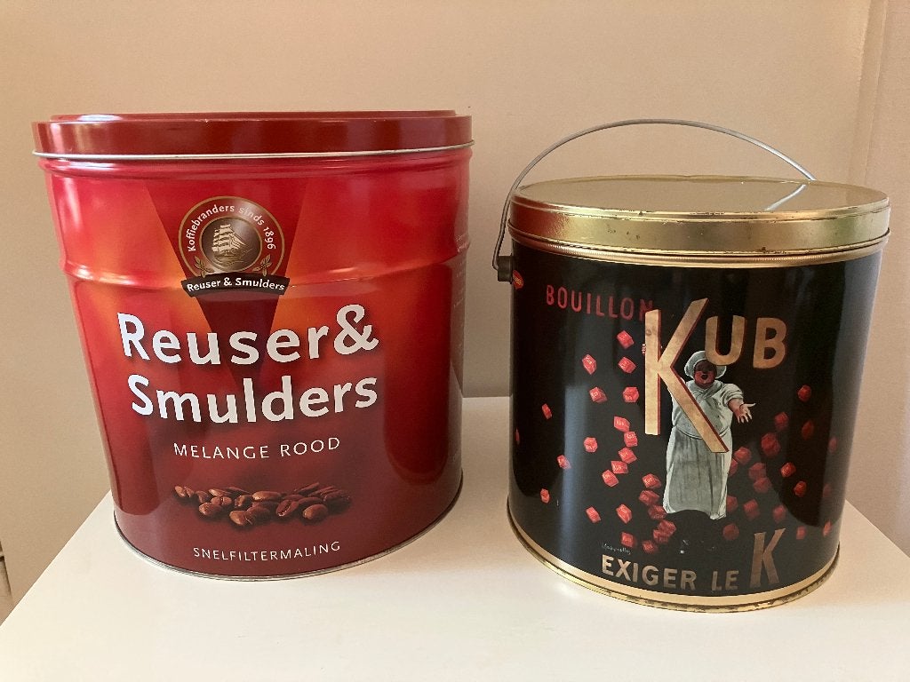 2 vintage blikken, Reuser & Smulders en Maggi Kub bouillon, Ophalen, Gebruikt, Overige