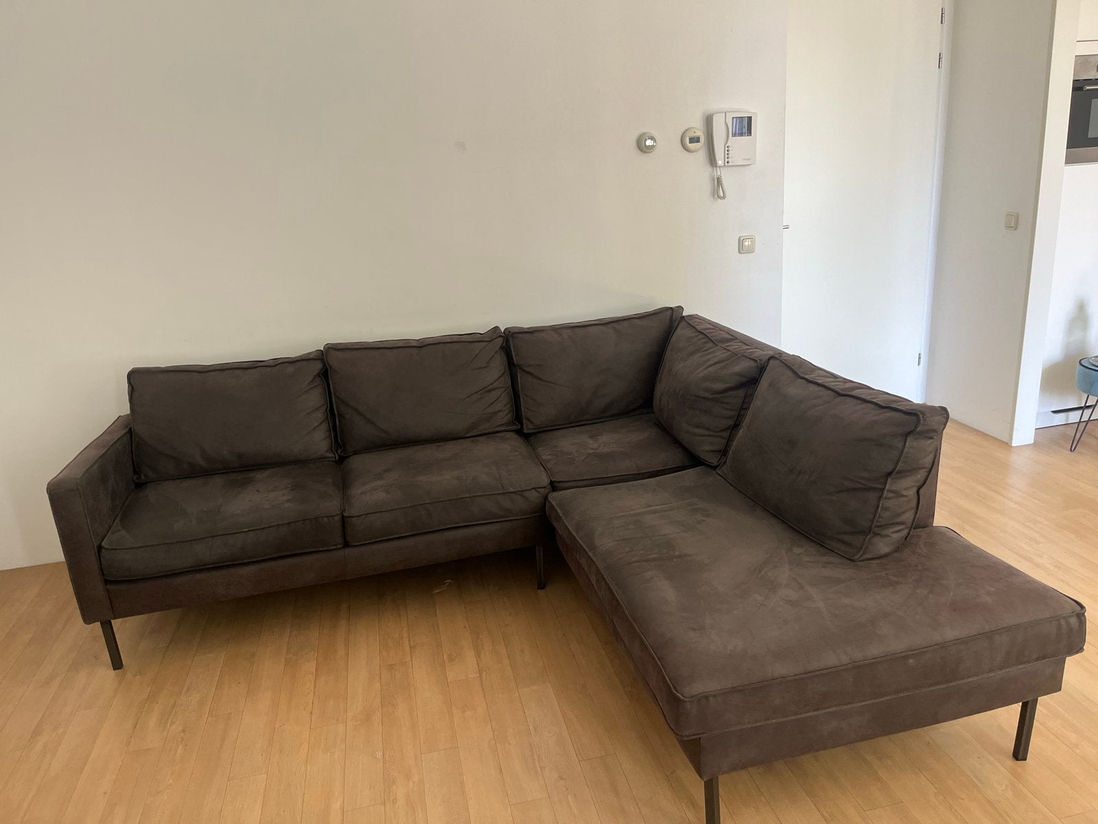 Lederen hoekbank - comfortabel en stijlvol, Ophalen, 250 tot 300 cm, Gebruikt, Hoekbank