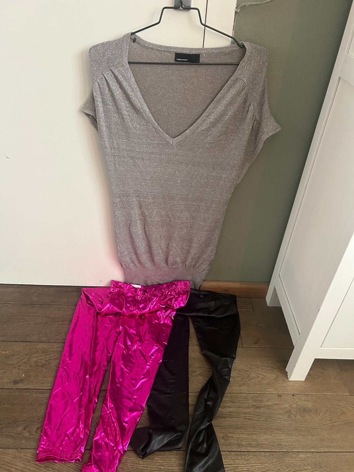 Leggings en glitter shirt met jasje, Ophalen of Verzenden, Zo goed als nieuw, Carnaval