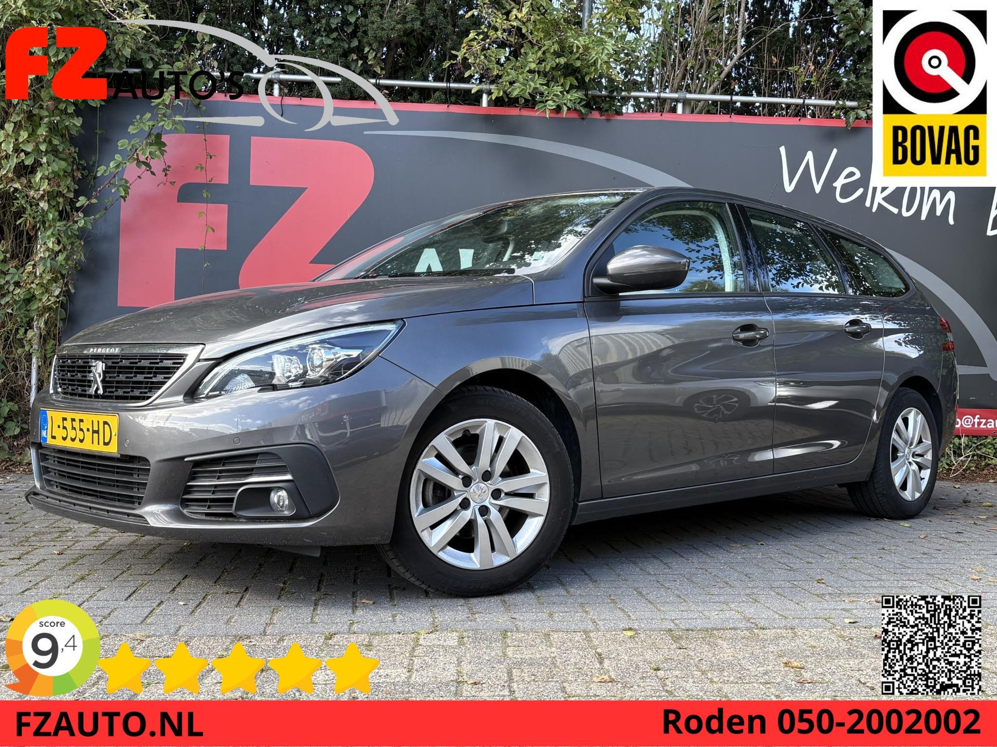Peugeot 308 SW 1.2 PureTech Blue Lease Active - Navigatie -, Auto diversen, Stationwagon, Handgeschakeld, Zilver of Grijs, Benzine