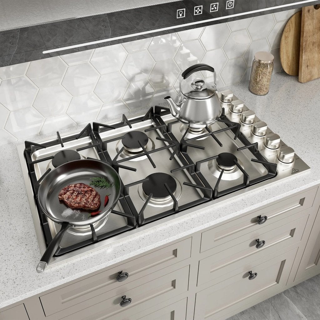 Viking Professional 6-pits gaskookplaat (91cm) - NIEUW, Ophalen, Nieuw, Inbouw, Gas