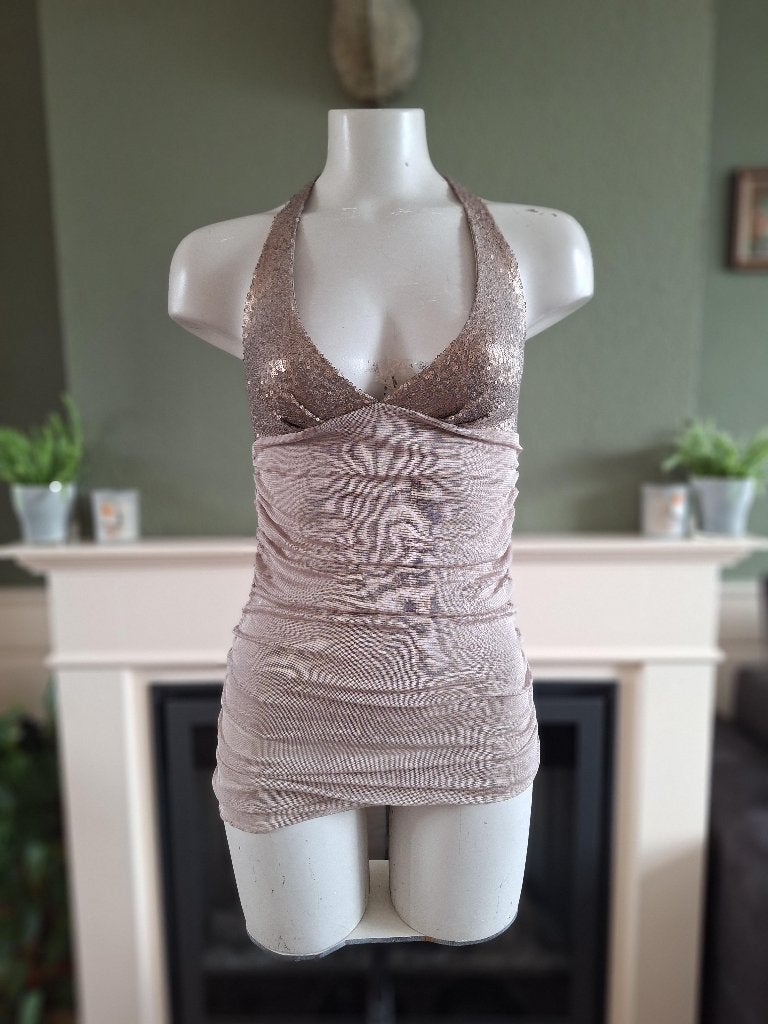 Twin-Set Simona Barbieri zijden beige top 34 XS, Twinset, Verzenden, Beige, Zo goed als nieuw