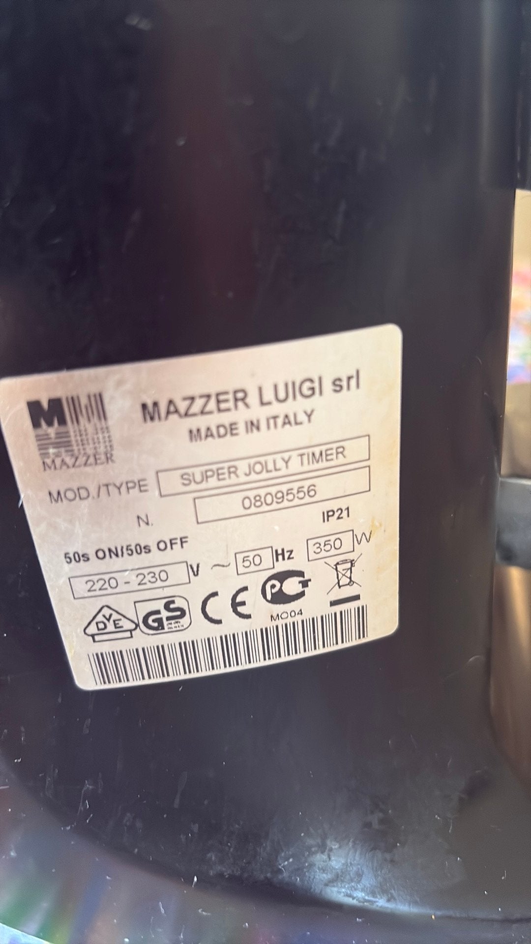Mazzer super jolly timer professionele espresso maler, Ophalen, Gebruikt, Mazzer, Koffiemolen