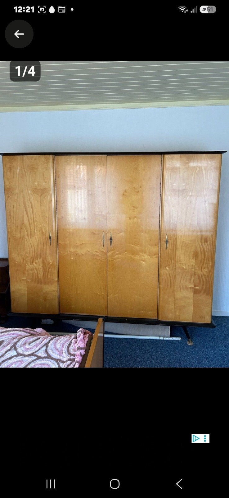 vintage slaapkamer, Huis en Inrichting, Kasten | Kledingkasten, Ophalen, Gebruikt, 100 tot 150 cm, Minder dan 100 cm
