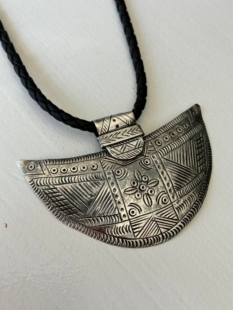 Ketting berber Touareg antieke zilveren 925 hanger gemerkt, Ophalen of Verzenden, Gebruikt, Zilver
