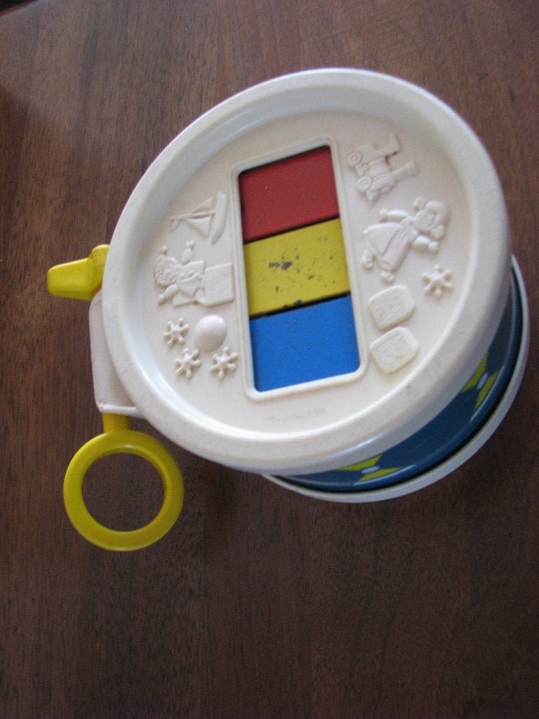 Vintage Fisher-Price Muziekdoosje Duwspeelgoed, Ophalen of Verzenden, Gebruikt, Overige typen, Met geluid