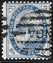 To 2 - 1886 - Tonga/ King George Topou I/6 D, Ophalen of Verzenden, Gestempeld