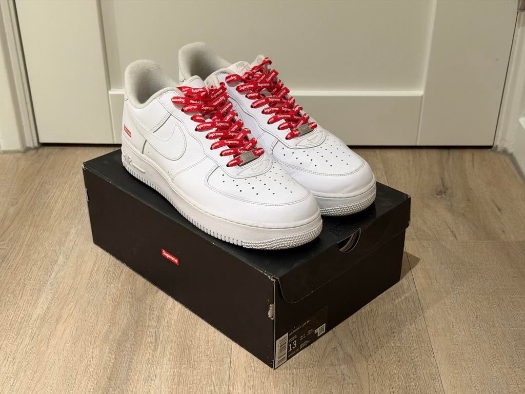 Nike Air Force 1 Low Supreme White (Nieuw) - Maat 47, Kleding | Heren, Schoenen, Wit, Nieuw, Ophalen of Verzenden, Sneakers of Gympen