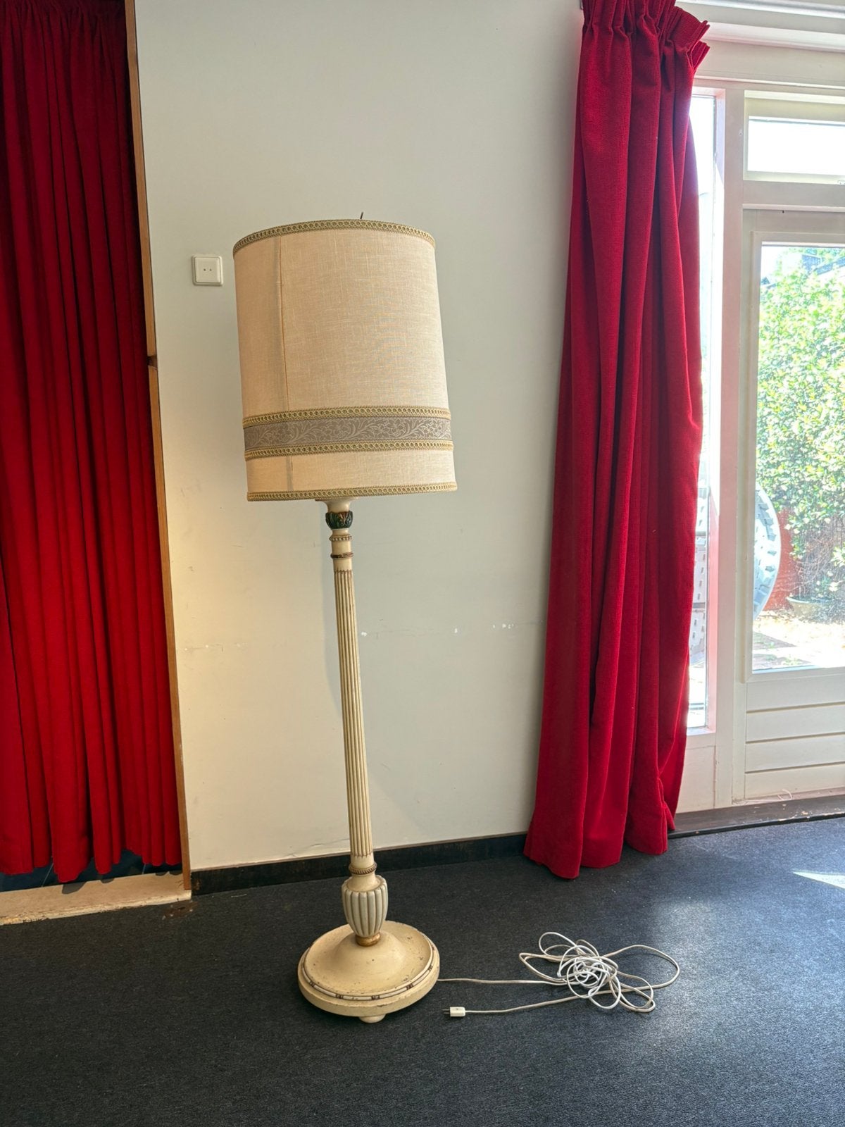 Antieke staande lamp, Ophalen, Zo goed als nieuw, Textiel, 150 tot 200 cm