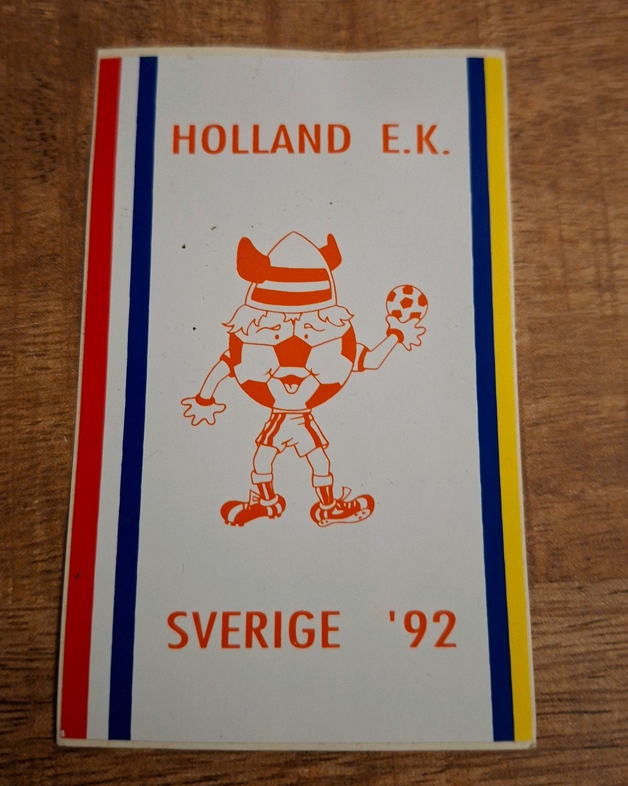 Sticker EK 1992 Nederlands Elftal Holland Zweden, Ophalen of Verzenden, Zo goed als nieuw, Sport