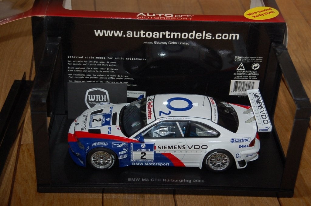 1:18 BMW M3 E46 GTR Nurnburgring #2 Autoart 80547 WRH, Verzenden, Zo goed als nieuw, Auto, Autoart