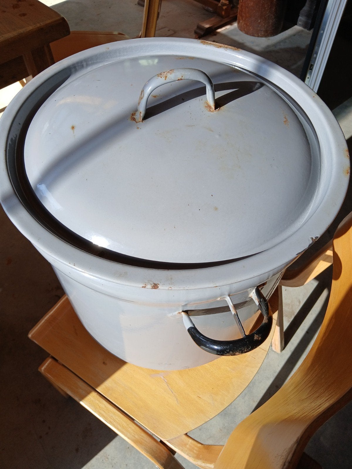 Grote vintage emaille weck / inmaakketel, Ophalen