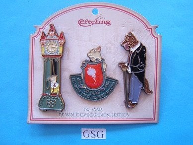 50 jaar de wolf en de zeven nr. EPP453-01 t/m EPP455-01, Ophalen, Nieuw, Button of Speldje