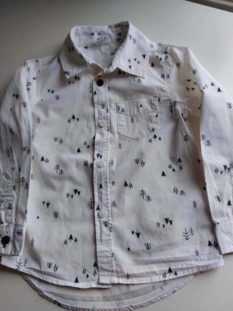 Overhemd Overhemdje Bloesje Blouse Kerst Kleding maat 98 104, Jongen of Meisje, Overhemd of Blouse, Ophalen of Verzenden, Zo goed als nieuw