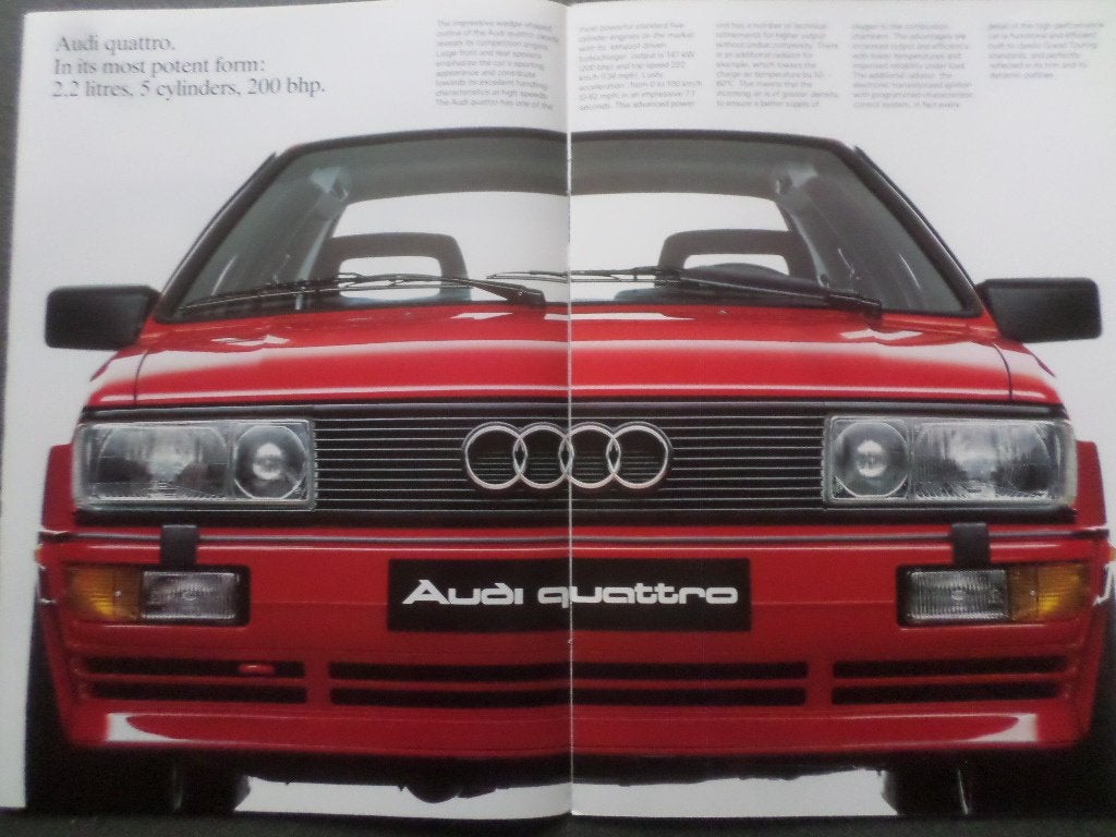 Audi Ur Quattro 1986 Brochure, Ophalen of Verzenden, Zo goed als nieuw, Audi