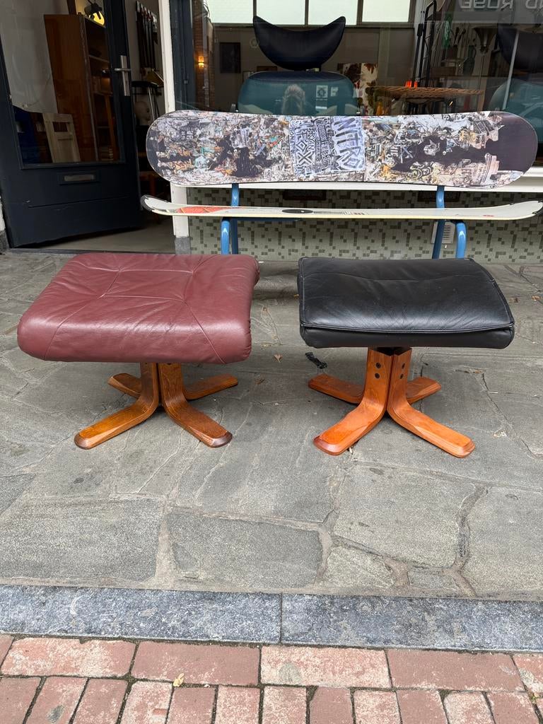 Vintage ottoman, oud design voetenbank, hocker, poef