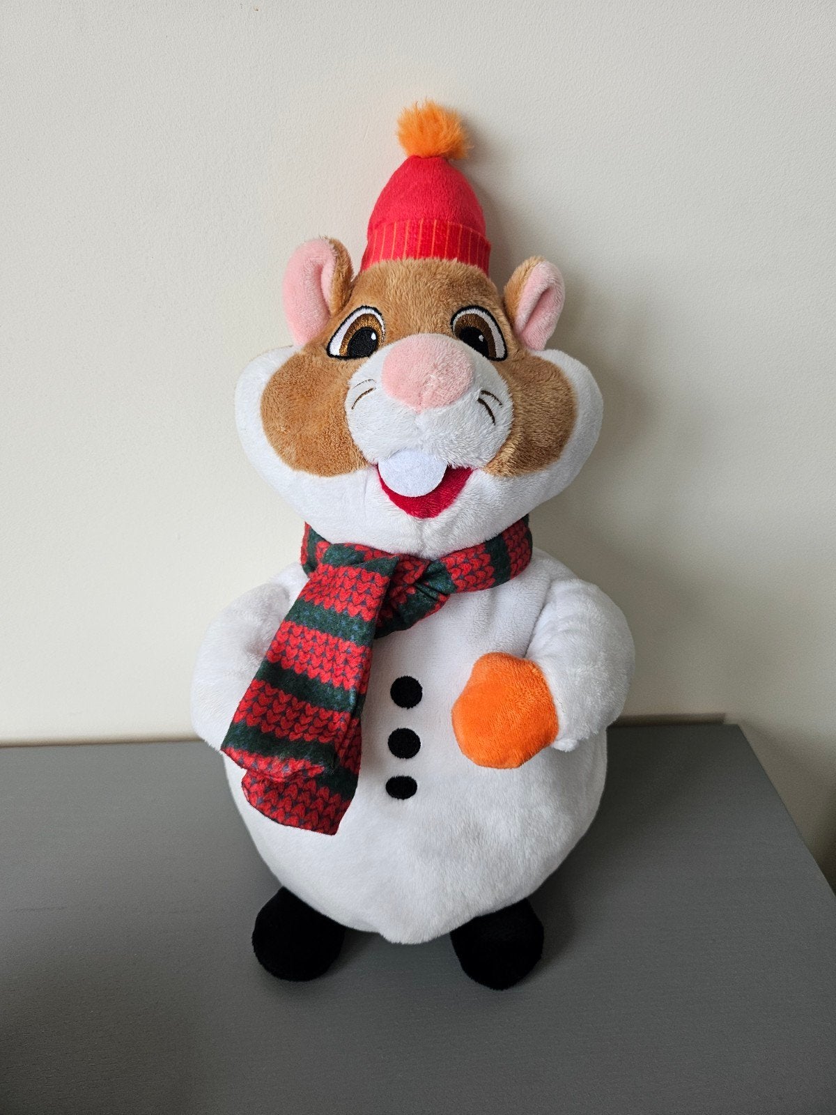 AH Hamster sneeuwpop knuffel met sjaal en muts, Kinderen en Baby's, Overige merken, Overige karakters, Hamster, Ophalen of Verzenden