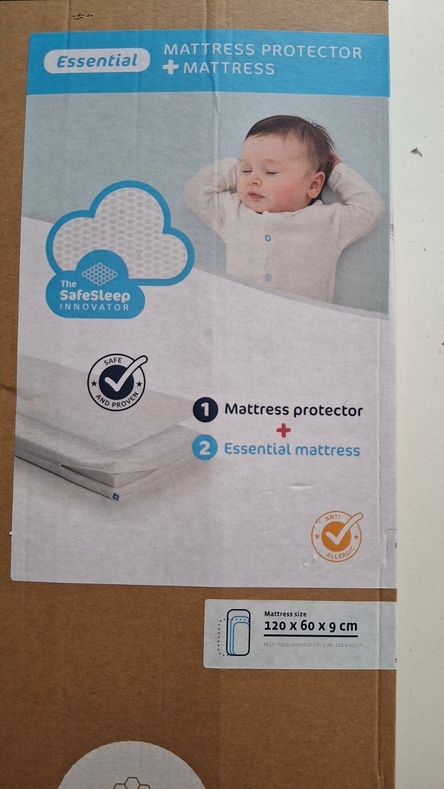 Nieuw Aerosleep matras met topper en hoeslaken 60x120cm, Kinderen en Baby's, Ophalen, Nieuw, Minder dan 140 cm, Matras