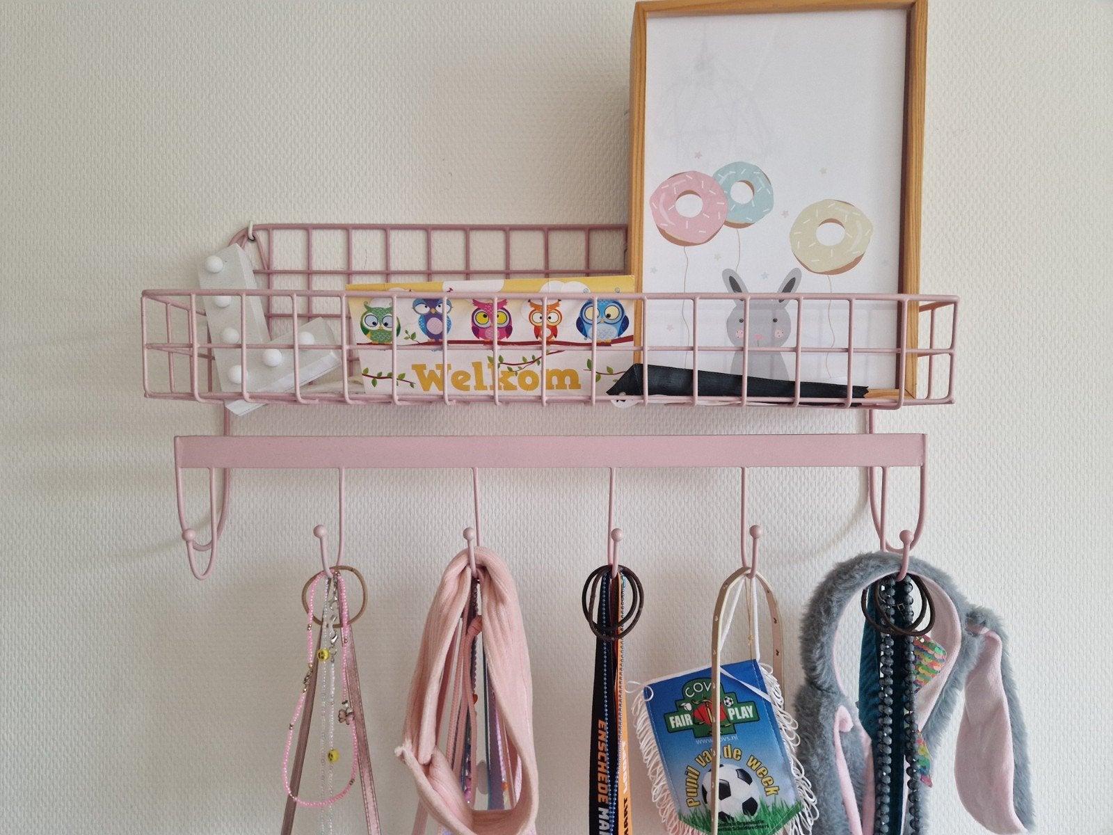 Roze wandrek met mandje en haken - Kidsdepot wire, Ophalen of Verzenden, Gebruikt