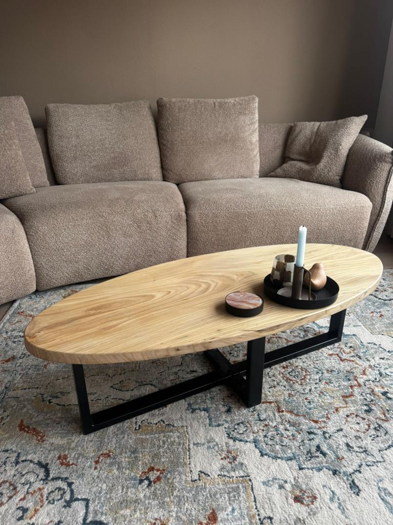 Nieuw handgemaakte salontafel, 100 tot 150 cm, Nieuw, Ovaal, 50 tot 100 cm