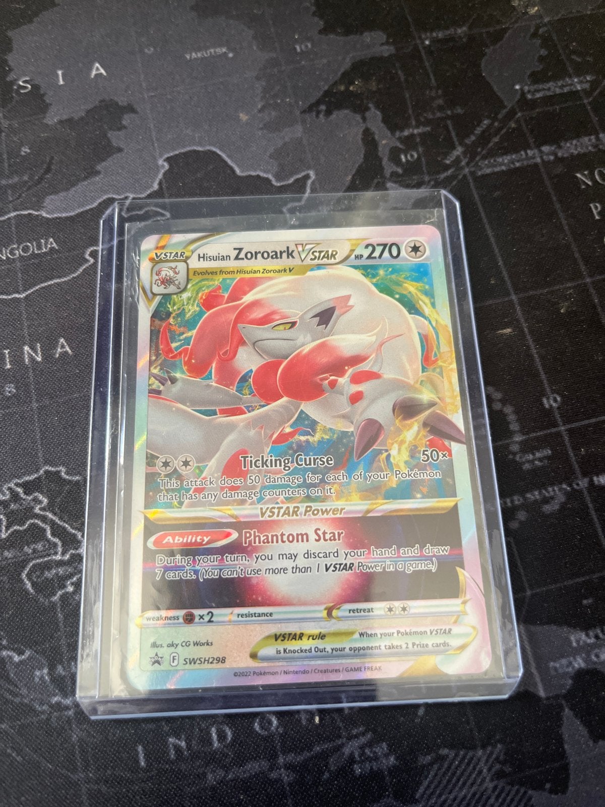 Hisuian Zoroark VSTAR Pokémon Kaart SWSH298, Ophalen, Zo goed als nieuw, Losse kaart