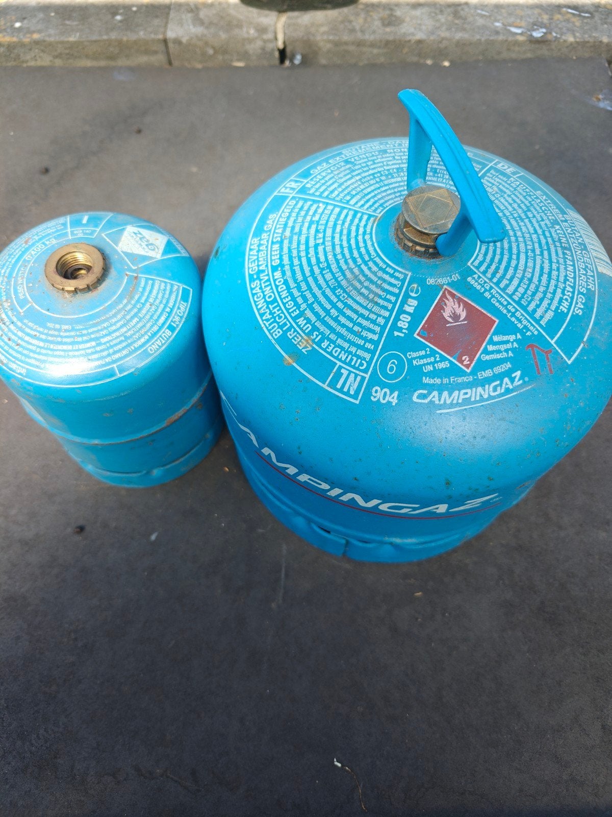 Campingaz gasflessen (1.8kg 904 en 901 butaan), Ophalen of Verzenden, Gebruikt