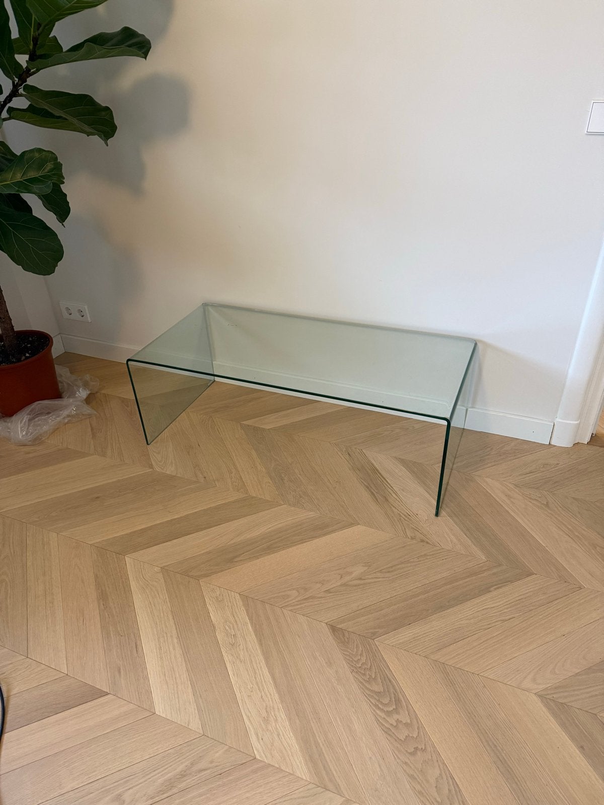 Kave Home Burano Glazen Salontafel 110x50 cm, Ophalen, 50 tot 100 cm, 100 tot 150 cm, Rechthoekig