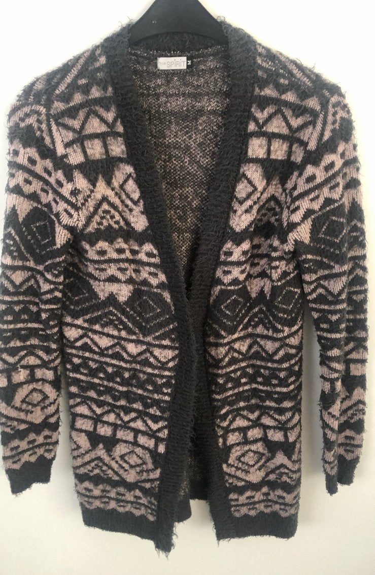 Grijs roze fluffy vest maat M, Ophalen of Verzenden, Zo goed als nieuw, Maat 38/40 (M), Grijs