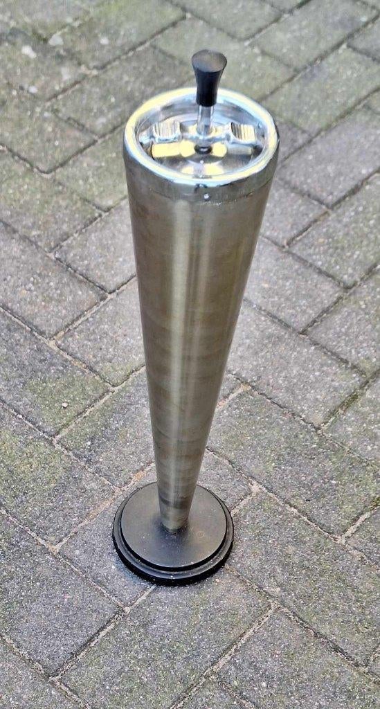 Vintage chromen staande vloerasbak uit 50'r jaren., Gebruikt, ., Ophalen of Verzenden, .