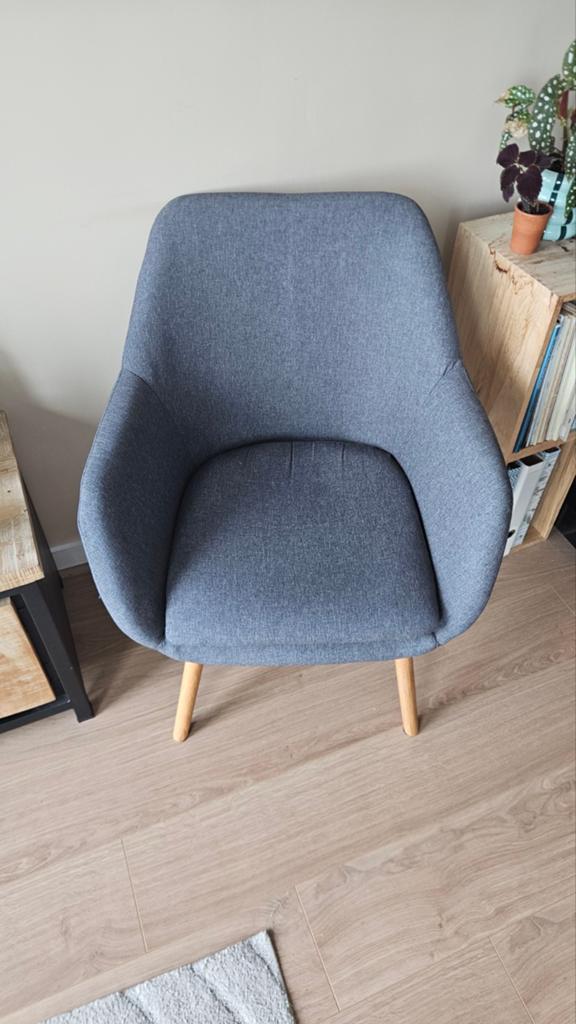 Lounge stoel grijs, Huis en Inrichting, Stoelen, Ophalen, Grijs, Eén