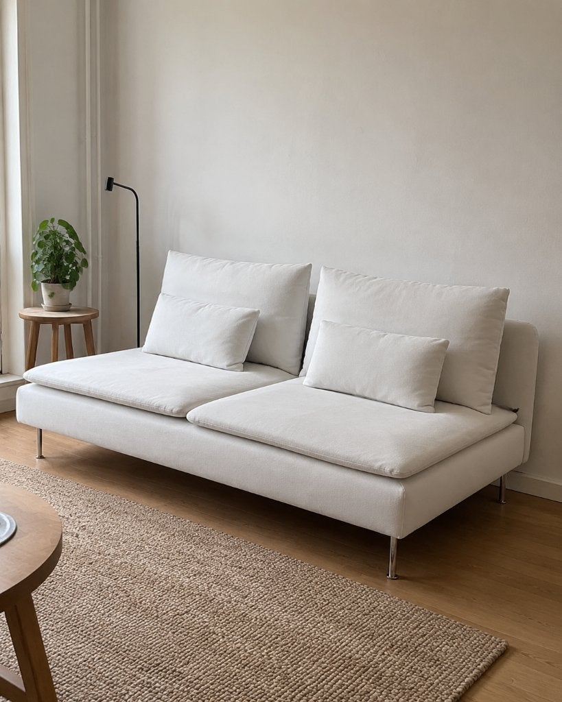 IKEA SÖDERHAMN 3-zitselement wit – zo goed als nieuw, Ophalen, 150 tot 200 cm, Driepersoons, 75 tot 100 cm