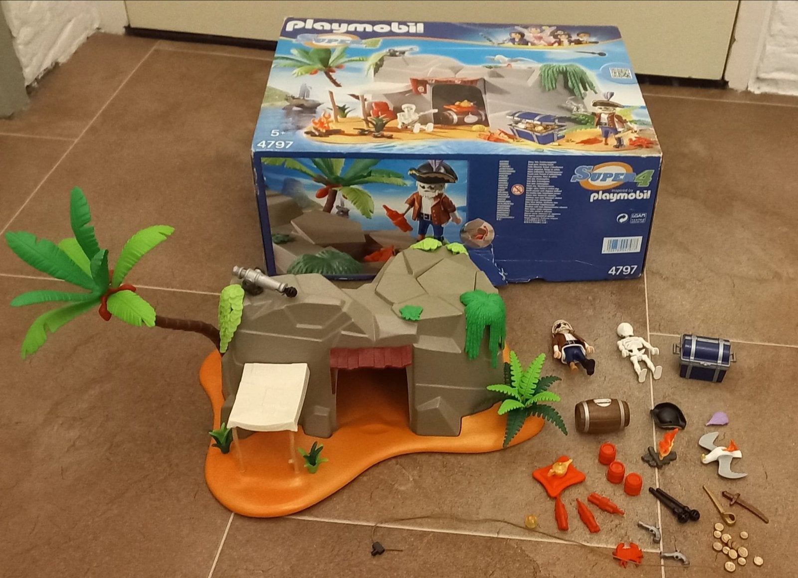 Playmobil Super 4 - Verborgen Pirateneiland (4797), Overige typen, Zo goed als nieuw, Overige series, Complete set