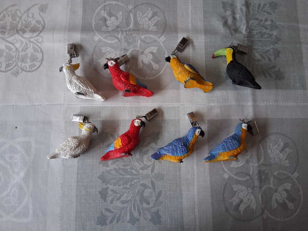 Tafelkleed gewichtjes Tropische vogels, set van 8, Ophalen, Zo goed als nieuw