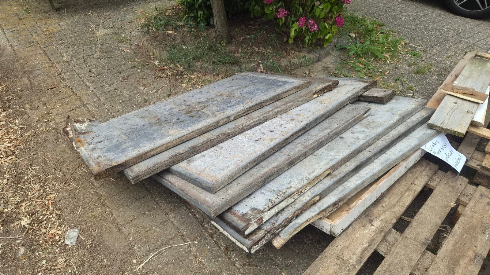 Gratis steenschotten, gebruikte pallets, Ophalen, Gebruikt, Minder dan 25 mm, Plank