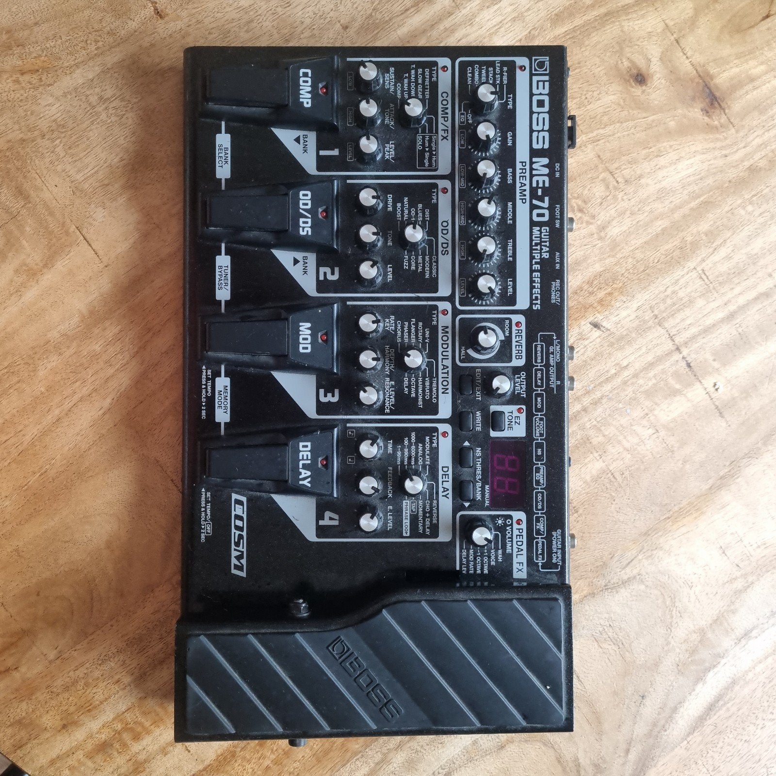 Boss ME-70 Multi-Effect Gitaarpedaal, Ophalen of Verzenden, Gebruikt, Delay of Echo