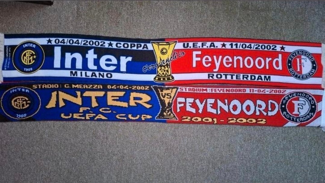 Feyenoord Champion League wedstrijdsjaals 2002, Verzenden, Zo goed als nieuw, Feyenoord, Vaantje of Sjaal