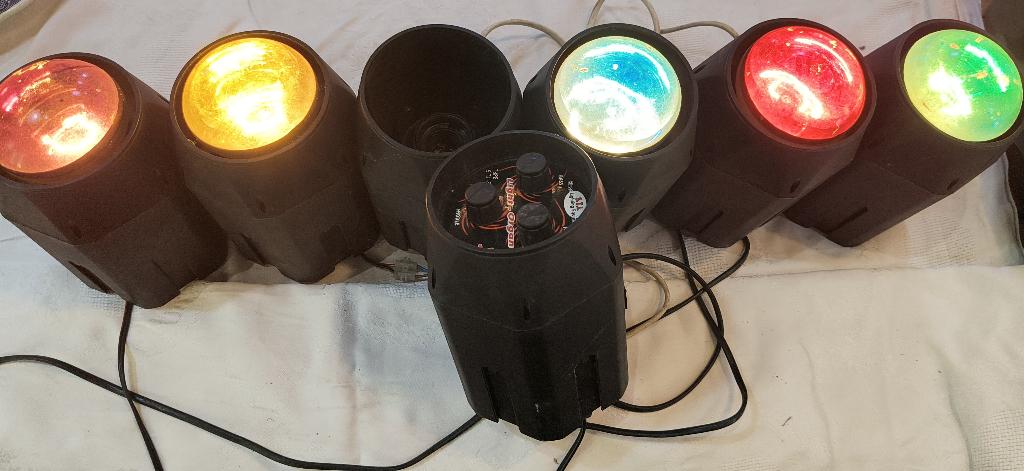 Set 6 STI Light Organ discolampen, Muziek en Instrumenten, Licht en Laser, Ophalen of Verzenden, Gebruikt, Licht, Geluidgestuurd