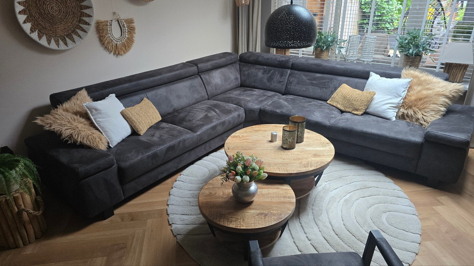 Hoekbank microleder, Huis en Inrichting, Ophalen, Zo goed als nieuw, Overige materialen