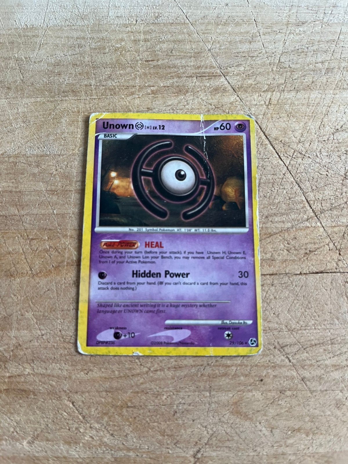 Pokemon Unown H #29/106, Ophalen of Verzenden, Zo goed als nieuw, Losse kaart