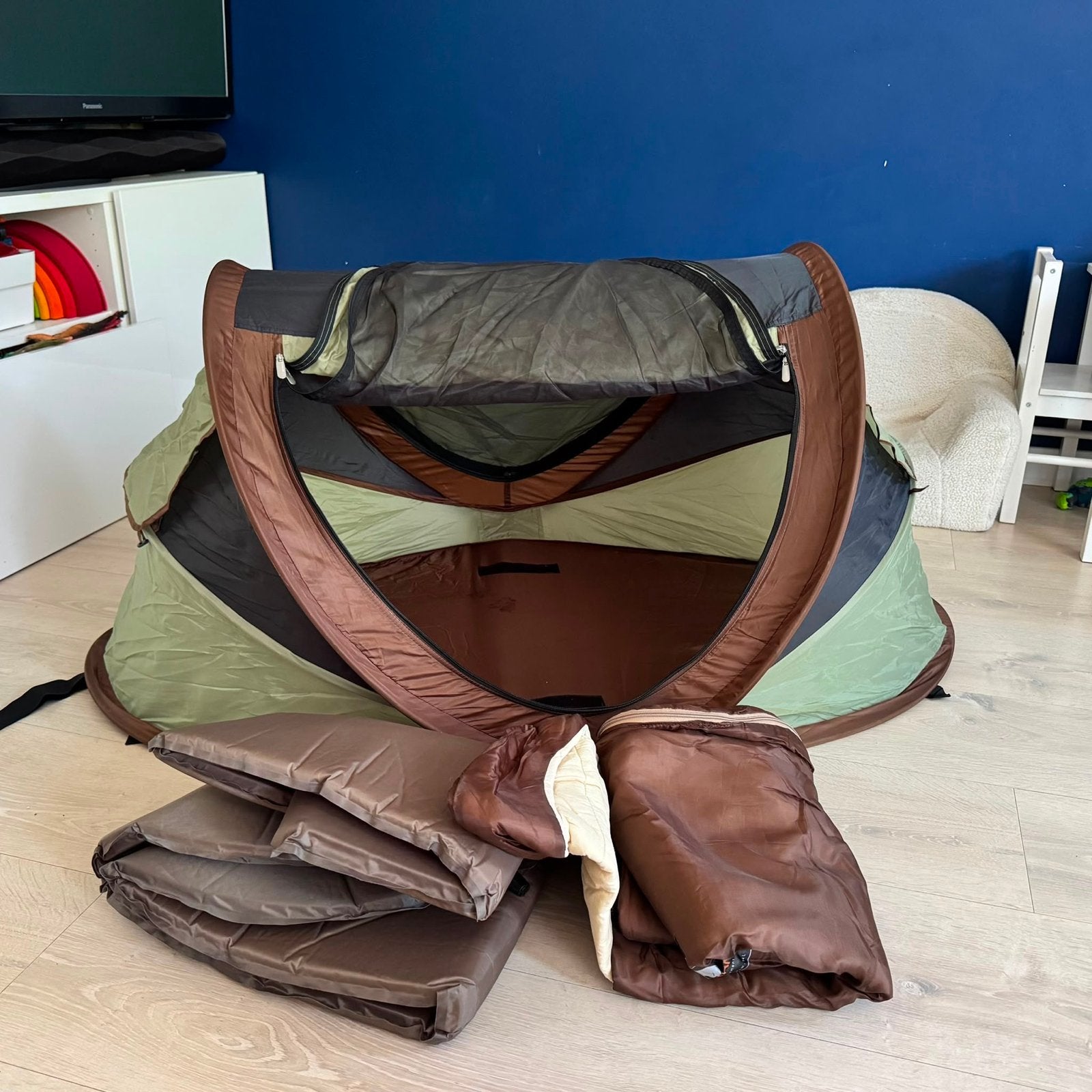 Deryan Peuter Luxe Reisbedje met matras en slaapzak, Ophalen of Verzenden, Zo goed als nieuw, Overige typen