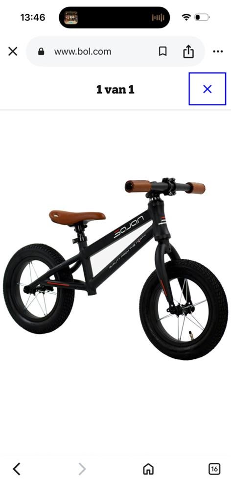 Nieuwe Sajan loop fiets zwart, Ophalen, Nieuw, Loopfiets