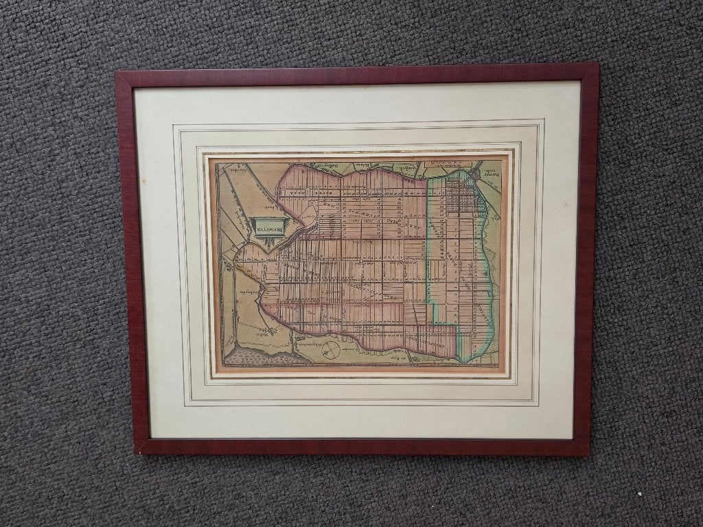 originele 17e eeuwse kopergravure kaart van de Beemster, Antiek en Kunst, Kunst | Etsen en Gravures, Cartografie, Gravure, 38 cm
