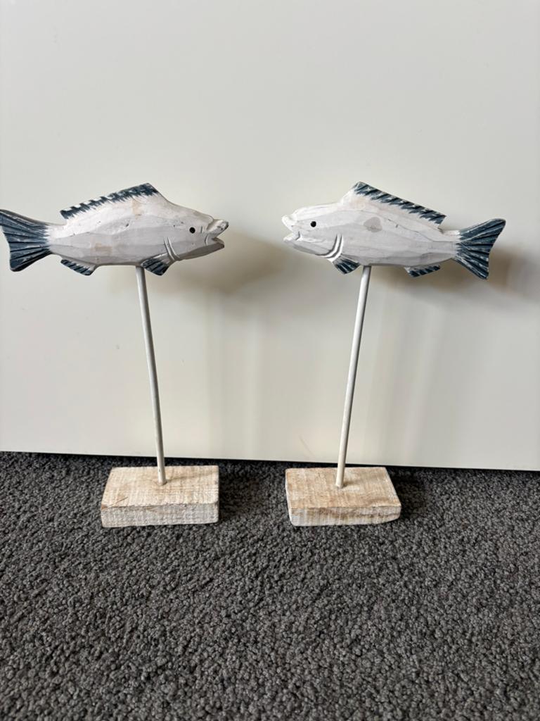 Leuke houten decoratie vissen voor in vensterbank, Huis en Inrichting, Ophalen of Verzenden, Zo goed als nieuw