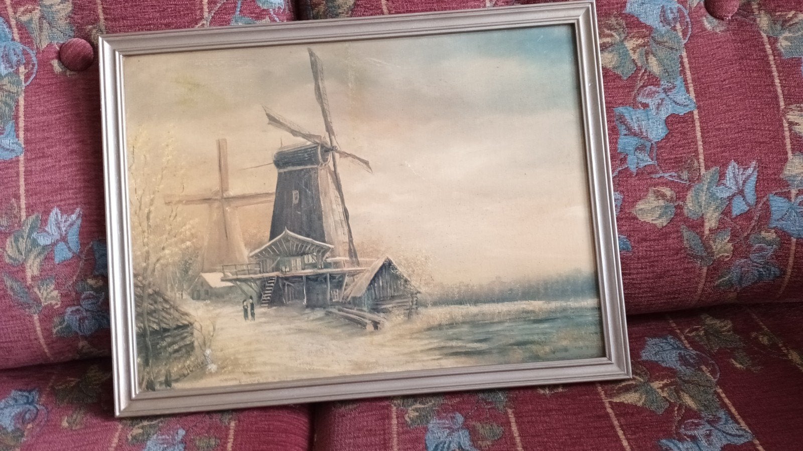 Reproductie van Hollands landschap met molens, Ophalen, Landschap, Klassiek, Print