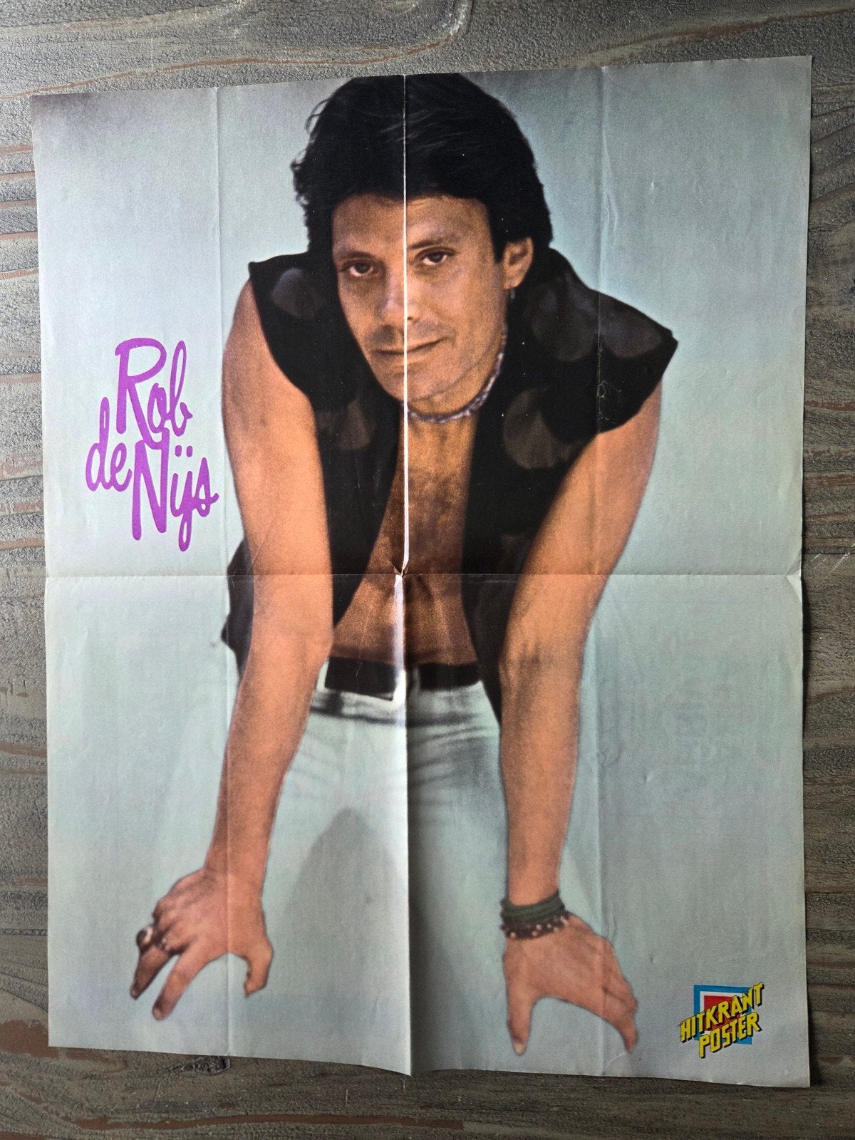 Vintage Rob de Nijs Poster, Ophalen of Verzenden, Zo goed als nieuw, A1 t/m A3, Muziek