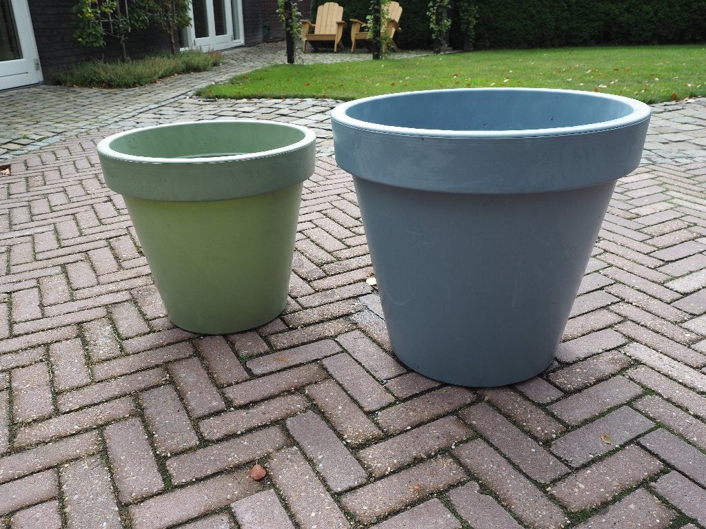 2 kunststof bloempotten, Ophalen, Kunststof, Gebruikt, 40 cm of meer