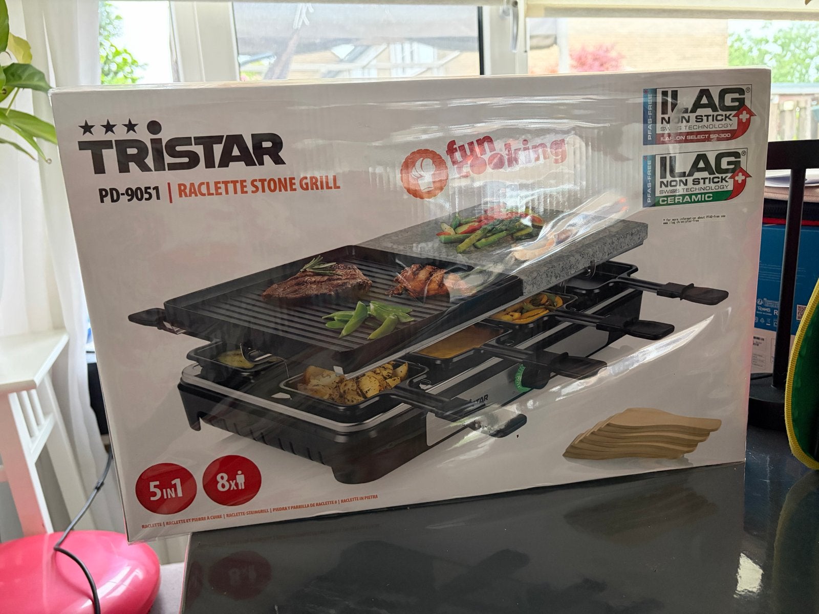 Tristar PD-9051 Raclette Stone Grill 5-in-1 - Nieuw, Ophalen of Verzenden, Nieuw