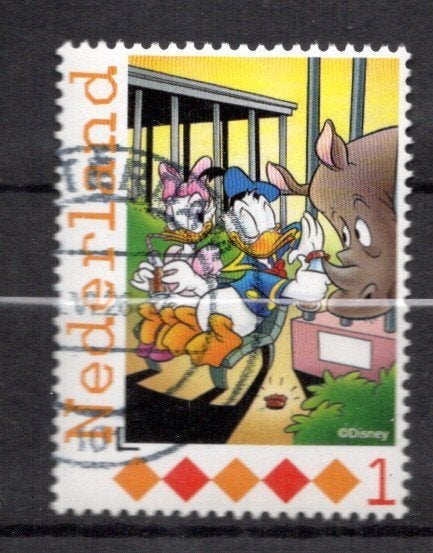 gestempelde zegel. Persoonlijke: Donald Duck, Postzegels en Munten, Ophalen of Verzenden, Na 1940, Gestempeld